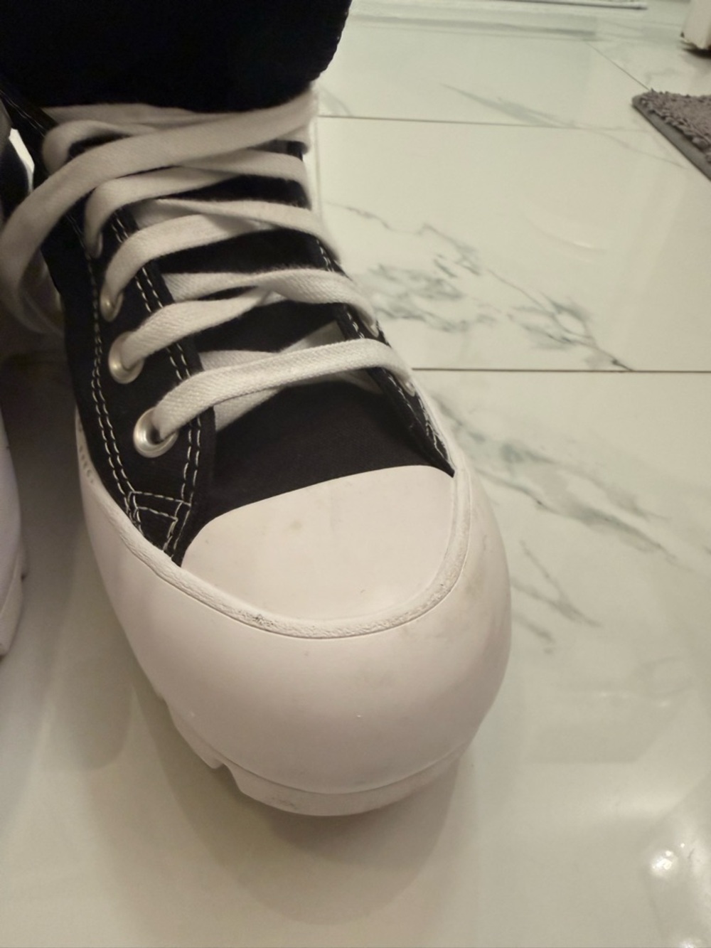 Converse Black High-Top All Star Sneakers with White Sole - Picture 3 of 6